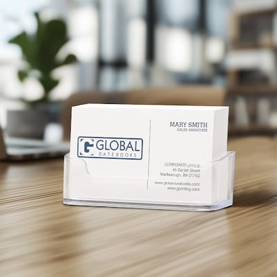 Excello Global Products Business Card Holder, Clear, 2/Pack (BCH- 2PK)