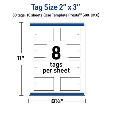 Avery  3" Blank Price & Merchandise Tags, White, 80/Carton (S00-DMM-PRMWT10)