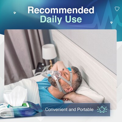 FifthPulse Disposable CPAP Wipes, Unscented Infused with Aloe Vera, Alcohol-Free Cleaning Wipes, 140 Wipes (FMN100640)