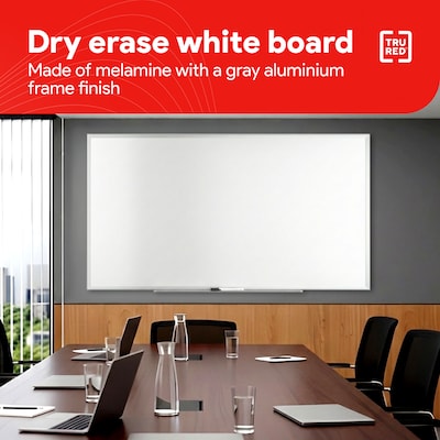 TRU RED™ Melamine Dry Erase Board, Gray Frame, 8' x 4' (TR59351)