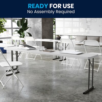 Flash Furniture Elon Folding Table, 96" x 18", Granite White (DADYCZ2442GW)