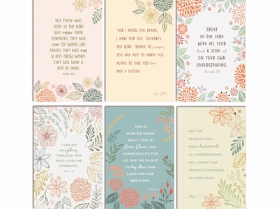 Better Office Bible Verses Encouragement Cards with Envelopes, 6 x 4, Assorted Colors, 50/Pack (64