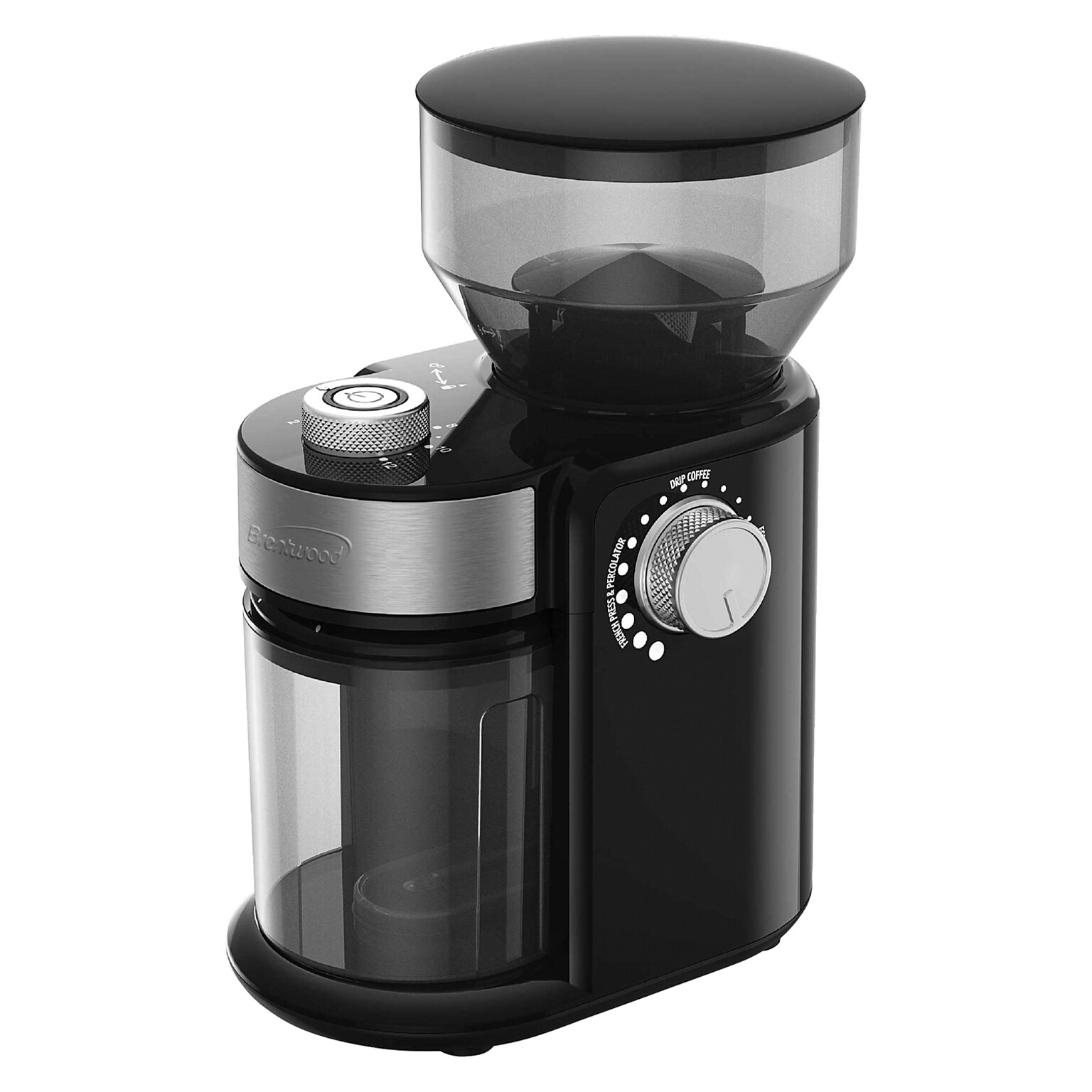 Brentwood Automatic Burr Coffee Bean Grinder Mill, Black (CG-2021BK)