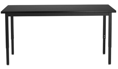National Public Seating SLT Series Height Adjustable Utility Table, 24W x 60D, Black (SLT3-2460C)