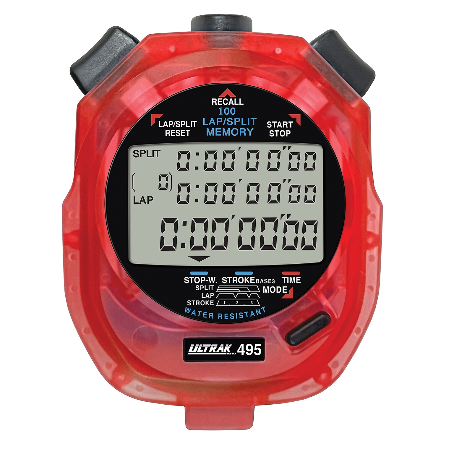 ULTRAK 495 100 Memory Stopwatch, Red (CEI495RED)