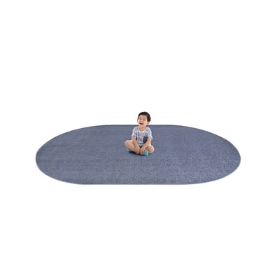 Joy Carpets Endurance Polyester 6' x 9' Oval Machine Tufted Rug, Blue (80QQ-04)
