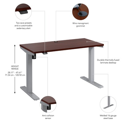 Bush Business Furniture Move 40 Series 48"W Electric Height Adjustable Standing Desk, Hansen Cherry/Cool Gray (M4S4824HCSK)