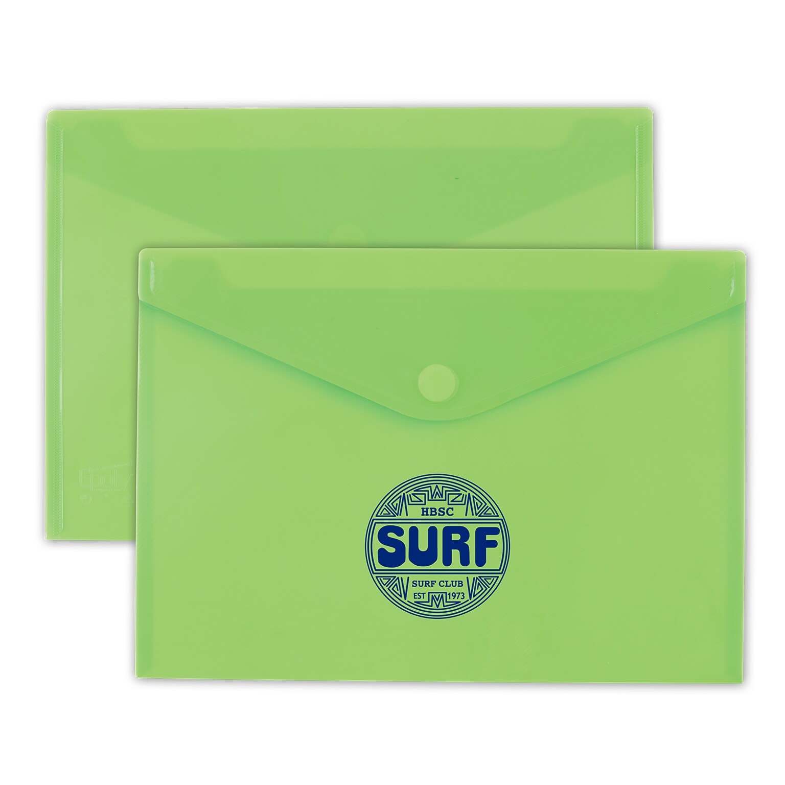 One Color Imprint Polypropylene Side Open Envelope with Touch Closure