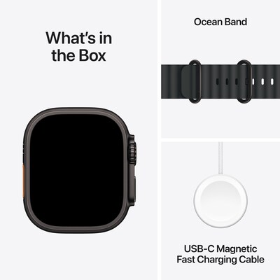 Apple Watch Ultra 3 GPS + Cellular Smartwatch, 49mm, Black Titanium Case with Black Ocean Band (MF0J4LW/A)