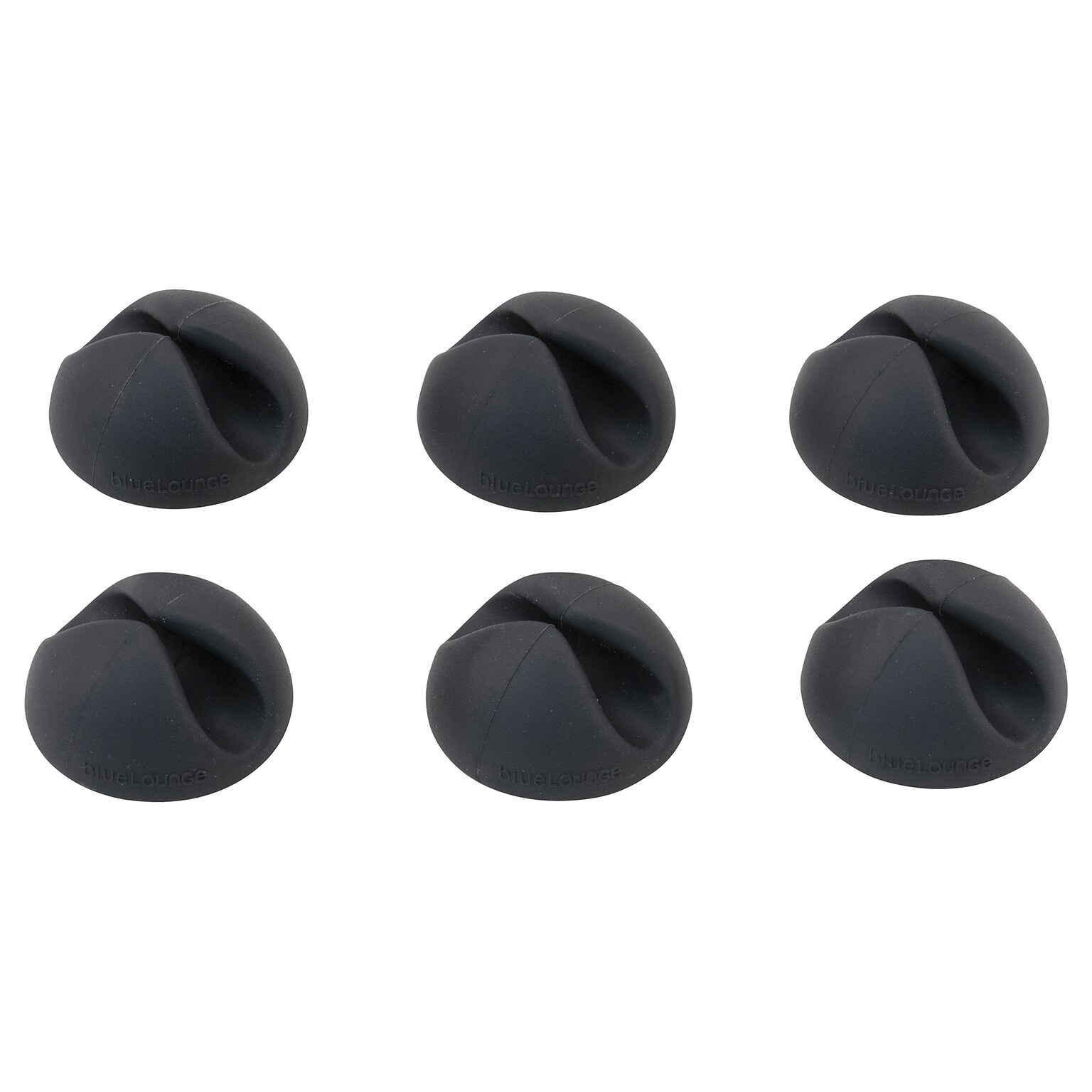 Advantus Bluelounge Cabledrops Cord Management, Black, 6 Per Pack, 3 Packs (AVTBLUCDBL-3)
