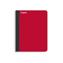Staples® Premium Composition Notebooks, 7.5 x 9.75, College Ruled, 100 Sheets, Red (TR58344M CC)