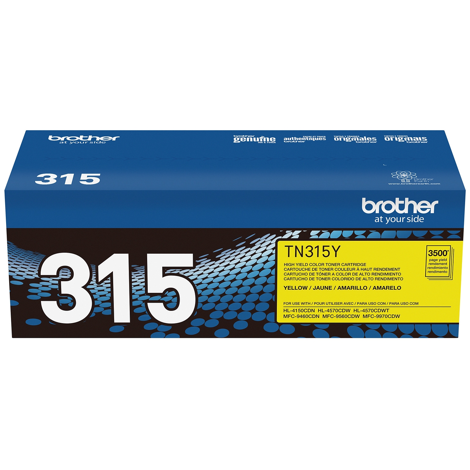 Brother TN-315 Yellow High Yield Toner Cartridge, Print Up to 3,500 Pages (TN315Y)