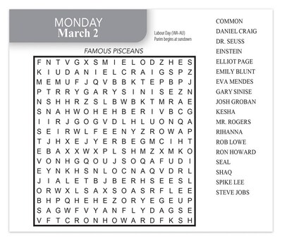 2026 BrownTrout Word Search 6.06" x 5.13" Day-to-Day Calendar (9781645917359)