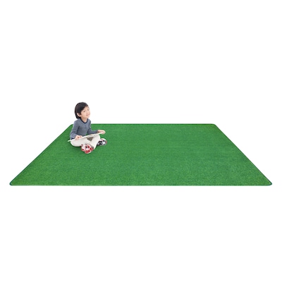 Joy Carpets Just Kidding Polyester 12 x 6 Machine Tufted Rug, Green (623R-02)