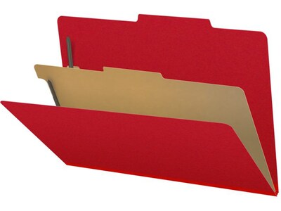 Medical Arts Press Pressboard Classification Folder, 1 Divider, 2 Expansion, Legal Size, Deep Red, 10/Box (DV-T52-14-3DRD)