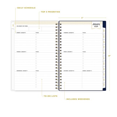 2026 Blue Sky Meadow Blue Floral 5" x 8"  Weekly & Monthly Personal Planner (147224-26)
