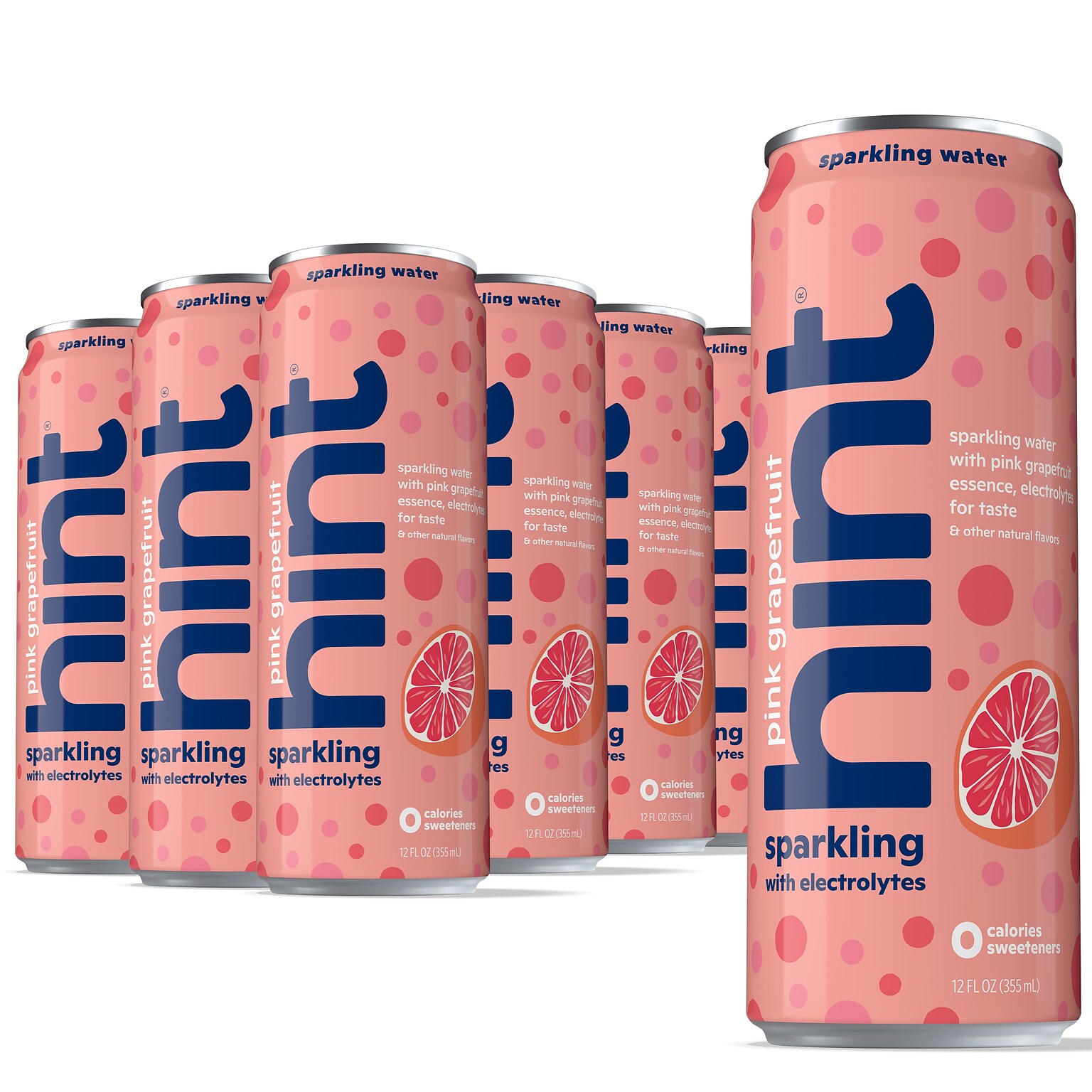 Hint Pink Grapefruit Sparkling Water with Electrolytes, 12 fl. oz., 12 Cans/Carton (HINT-PGCAN-E)
