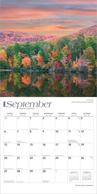 2026 BrownTrout Alabama Wild & Scenic 12" x 12" Monthly Wall Calendar (9798330702022)