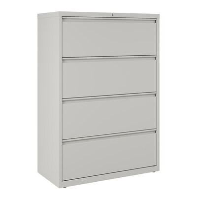 Quill Brand® 4-Drawer Lateral File Cabinet, Locking, Letter/Legal, Gray, 36W (20299D)