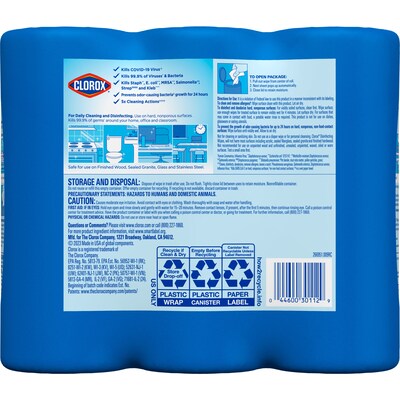 Clorox Disinfecting Wipes Value Pack, Fresh Scent and Crisp Lemon Scent, 35 Wipes/Canister, 3/Pack (CLO 30112)
