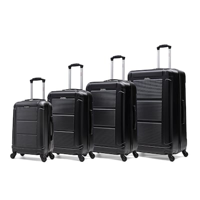 InUSA Pilot 4-Piece Hardside Spinner Luggage Set, TSA Checkpoint Friendly, Coal (IUPILSMLXL-COA)