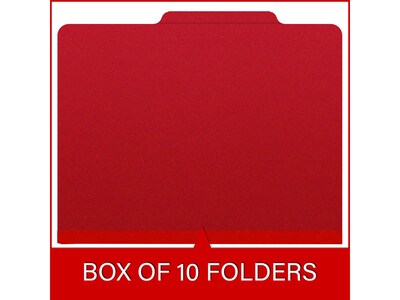 Medical Arts Press Pressboard Classification Folder, 1 Divider, 2" Expansion, Letter Size, Deep Red, 10/Box (DV-T42-14-3DRD)