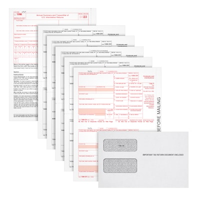 TOPS 2023 1099-DIV Tax Form, 5-Part, 100/Pack (LDIV4KIT-S)