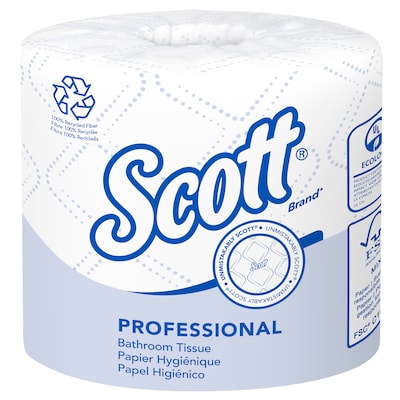 Scott Essential Recycled Toilet Paper, 2-ply, White, 473 Sheets/Roll, 80 Rolls/Case (13217)