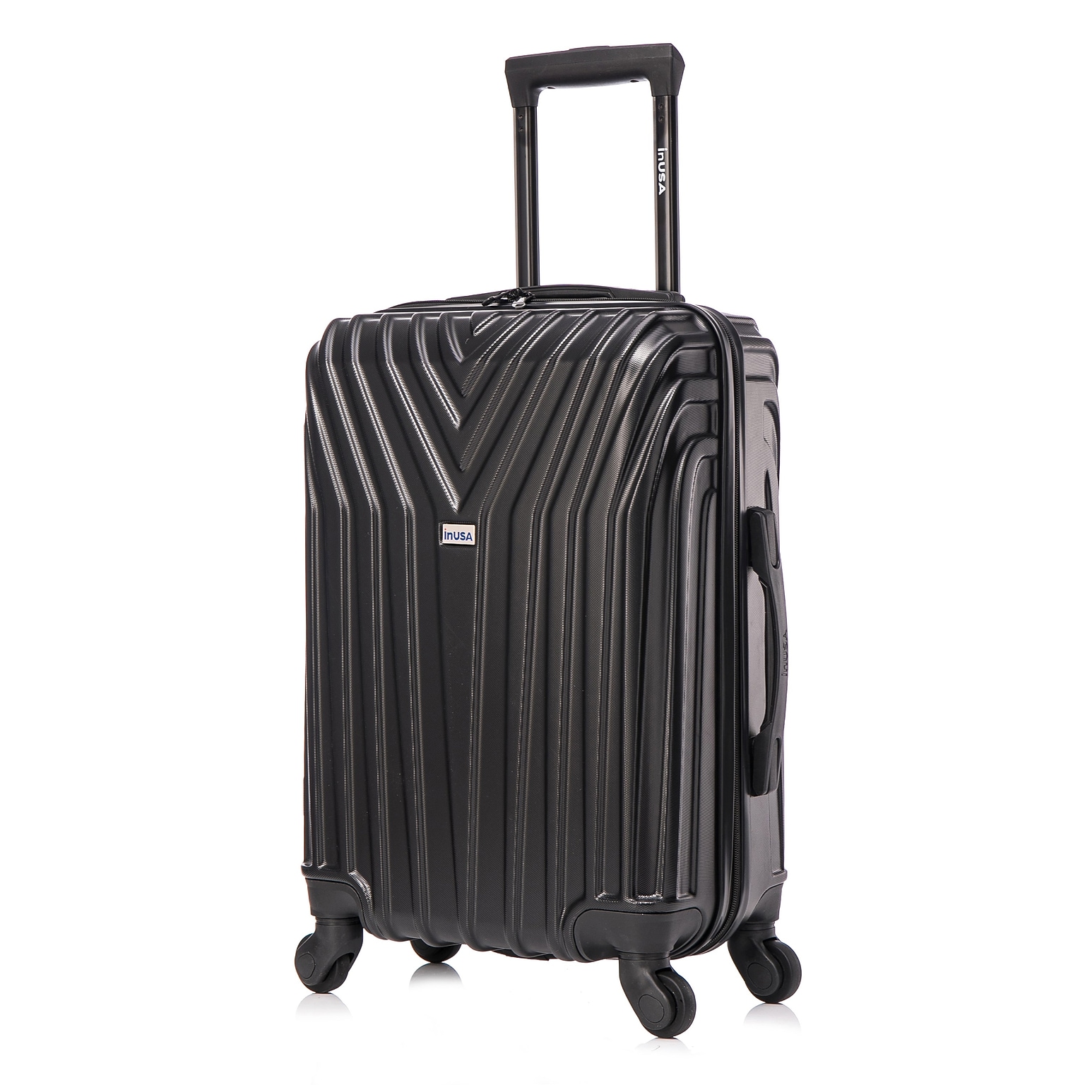 InUSA Vasty 22.44 Hardside Suitcase, 4-Wheeled Spinner, TSA Checkpoint Friendly, Black (IUVAS00S-BLK)