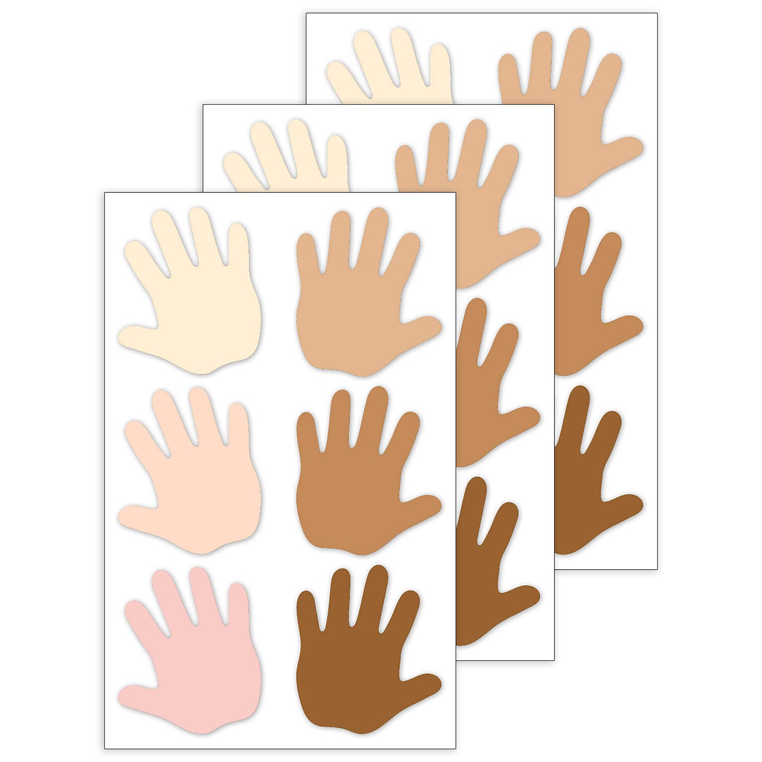 Creative Teaching Press Multicultural Hands Designer Cut-Outs, 36/Pack, 3 Packs/Bundle (CTP10593-3)