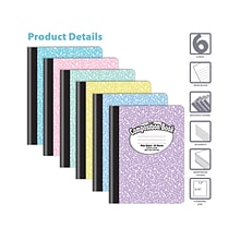 Better Office Composition Notebooks, 7.5 x 9.75, Wide Ruled, 80 Sheets, 6/Pack (25266-6PK)