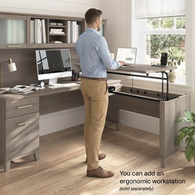 Bush Home Somerset 72"W Desktop Hutch, Ash Gray (WC81611)