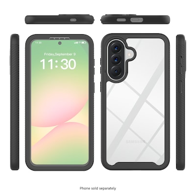 SaharaCase Raider Series Phone Case for Samsung Galaxy A57, Shock Absorbing, Clear/Black (CP01110)