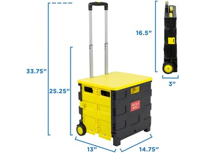 Mount-It! Mixed Materials Mobile Utility Cart, Yellow/Black (MI-905)