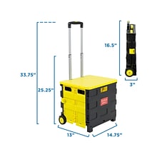 Mount-It! Mixed Materials Mobile Utility Cart, Yellow/Black (MI-905)