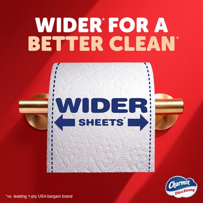 Charmin Ultra Strong Mega Toilet Paper, 2-Ply, White, 198 Sheets/Roll, 24 Rolls/Pack (132140)