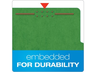 Pendaflex Pressboard Classification Folder, 2-Dividers, 2 1/2" Expansion, Letter Size, Dark Green, 10/Box (24133P)