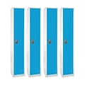 AdirOffice 72 Single Tier Key Lock Blue Steel Storage Locker, 4/Pack (629-201-BLU-4PK)