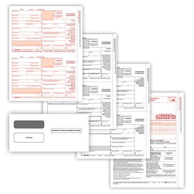 TaxRight 2026 1099-NEC Tax Forms Set with Envelopes, 4-Part, 25/Pack (NECSC6103E25)
