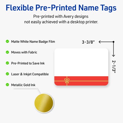 Avery Rectangle Multipurpose Labels, 2-1/3 x 3-3/8, White, 80/Pack (19479370551)