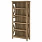 Bush Furniture Key West 66"H 5-Shelf Bookcase with Adjustable Shelves, Reclaimed Pine Laminated Wood (KWB132RCP-03)