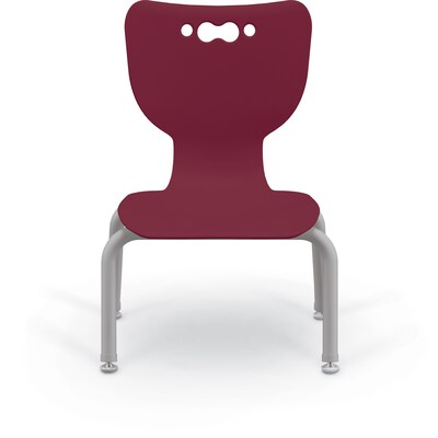 MooreCo 10" Hierarchy Student Chair with 4 Legs, Maroon/Platinum Base (703673561693)