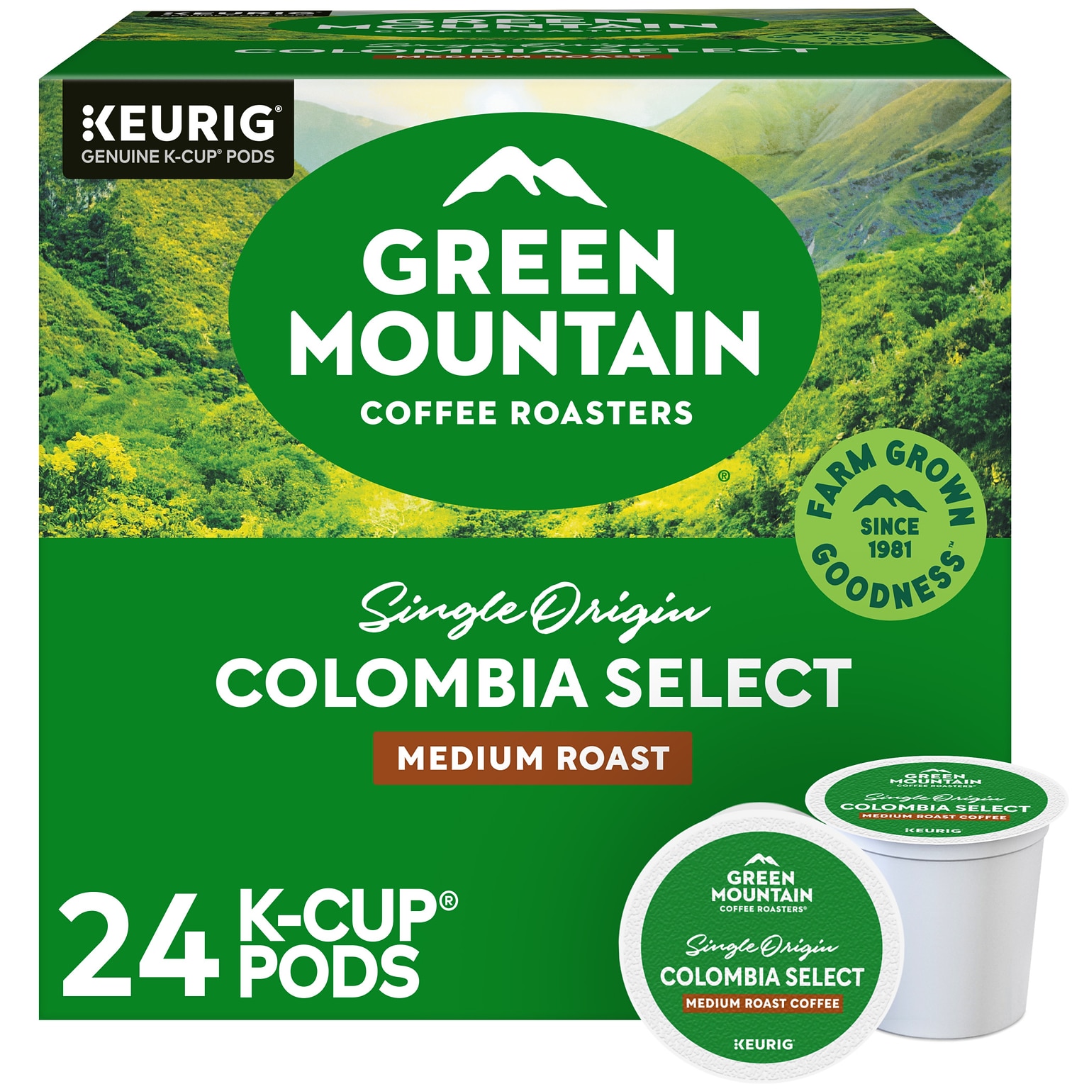 Green Mountain Colombia Select Coffee Keurig® K-Cup® Pods, Medium Roast, 24/Box (6003)