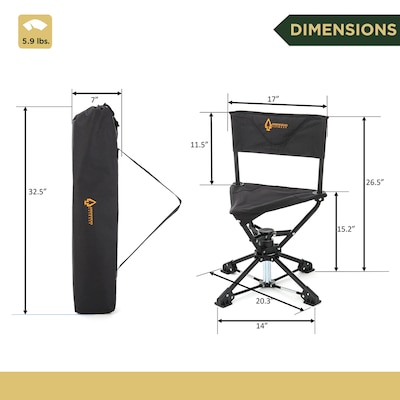 Arrowhead Outdoor 360°-Swiveling Outdoor Chair, Charcoal Black (TSRTKKS0261U)