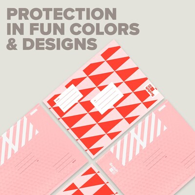 Scotch 8.5" x 11" Self-Sealing Bubble Mailer, #2, Red/Pink, 4/Pack (8912DR-2-4)