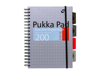 Pukka Pad Metallic 5-Subject Subject Notebooks, 6.9 x 9.8, College Ruled, 100 Sheets, Assorted Col