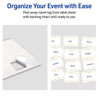 Avery Rectangle Multipurpose Labels, 2-1/3" x 3-3/8", White, 80/Pack (19479370633)