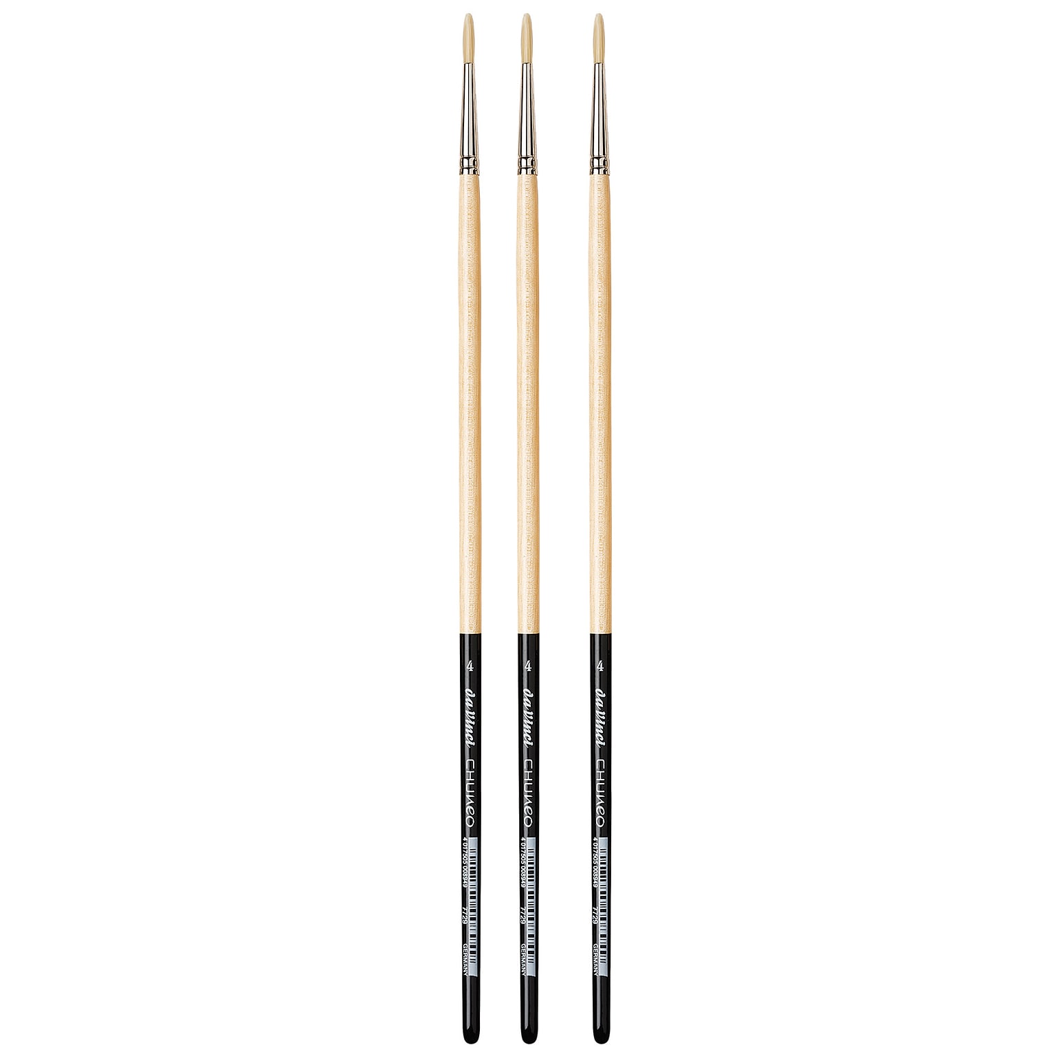 da Vinci CHUNEO Oil Synthetic Hog Round Brush, 3 /Pack (DVXVA77294-3)