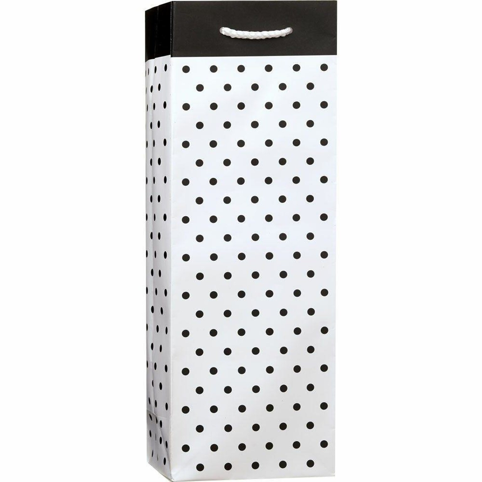 JAM Paper Black and White Dotted Wine Gift Bags, 3/Pack (52622309943)
