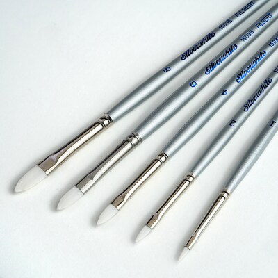 Silver Brush Silverwhite Filbert Brush, 5/Pack (SLVSW1586)